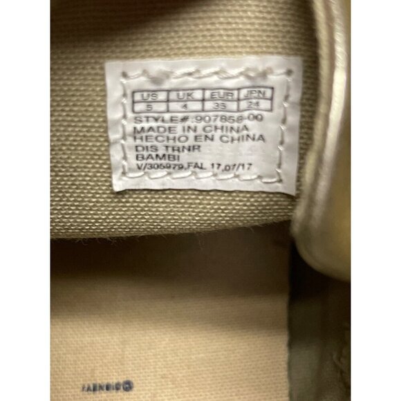 Gap X Disney Bambi Sneakers Gold Side Zip Tie High Shoes Canvas Size 5 - Picture 8 of 9